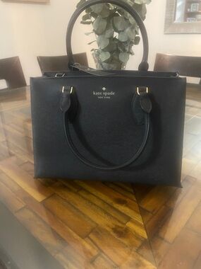 kate spade Black Structured Saffiano Leather Satchel